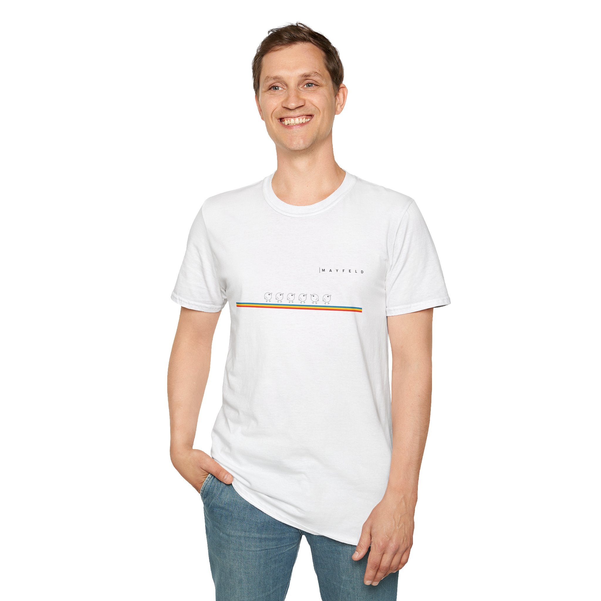 Men's Softstyle Cotton T-Shirt with Coloured Logo Design